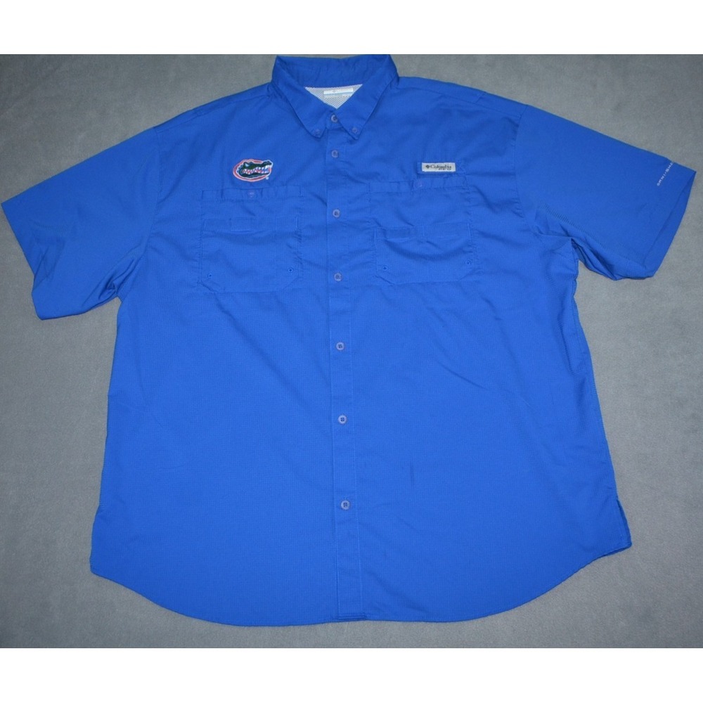 Columbia PFG Super Tamiami Mens Florida Gators Button Up Shirt Long Sleeve 2XL